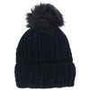 CTM Women's Knit Winter Beanie with Cuff and Synthetic Fur Pom - 4 of 4