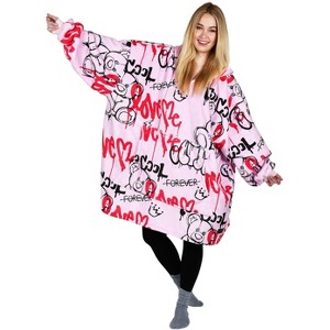 Catalonia Woman Wearable Blanket Hoodie Oversized Sweatshirt, Warm Fleece Pullover Adult Blanket, Cozy Birthday Gift for Woman Wife - 1 of 4