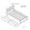 FURNIinspire Beds Modern Wooden Twin Size Platform Bed, Minimalist Bed Frame with Headboard, 2 Under Bed Drawers, White, 76"*41.7"*35.4" - 3 of 4