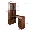L Shaped Computer Desk with Hutch and Cabinets featuring Melamine Surface for Home Office Corner Workspace 55in -3irtyhousy - 4 of 4