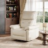 PU Leather Swivel Rocker Recliner with USB Ports, Upholstered Power Nursery Glider Chair for Living Room - 2 of 4