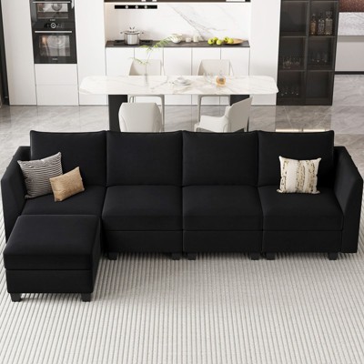 Belffin 5-Piece L-Shaped Sectional – 1500lb Capacity & Pet-Resistant Storage System