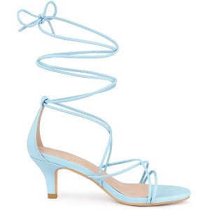 Perphy Women's Sandal Strappy Kitten Heel Lace Up Outreet Prom Shoes - 1 of 3