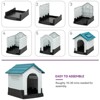 Plastic Portable Dog House, Weatherproof Indoor/Outdoor Pet Shelter ¨C Small (10¨C20 lbs), Blue, 26" H x 22.4" W x 26.8" D - 4 of 4