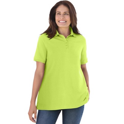 Woman Within Women's Plus Size Perfect Short-Sleeve Polo Shirt