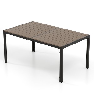 Tangkula 59" x 35" Large Rectangle Outside Table w/ Metal Legs Accommodate up to 6 - 1 of 4