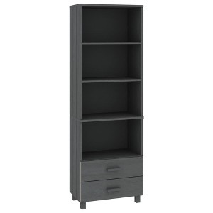 vidaXL Dark Gray Highboard HAMAR, Solid Pinewood & MDF, 23.6"x13.8"x70.9" Dimensions, Multiple Shelves and Drawers, Ideal for Storage and Display - 1 of 4