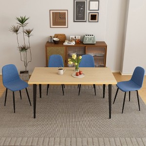 PAGED Dining Table for 6-8 People, Rustic Kitchen Table, Dining Room Table with Wooden Tabletop & Rust-Resistant Iron Legs for Living Room - 1 of 4