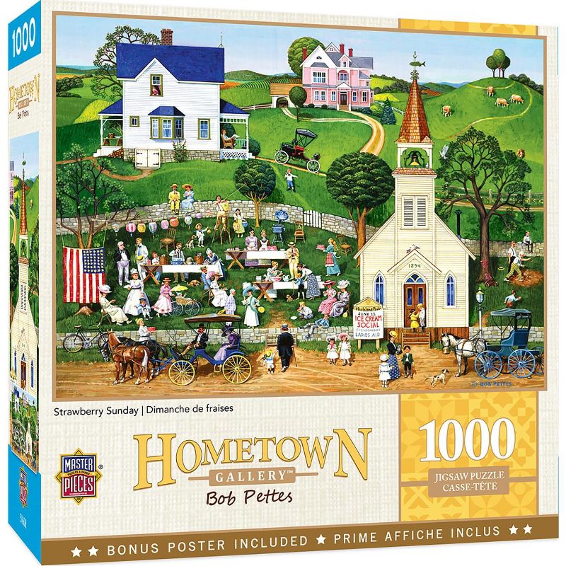 MasterPieces Inc Hometown Gallery Strawberry Sunday 1000 Piece Jigsaw Puzzle, 1 of 4