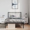 vidaXL Black Metal Twin XL Bed Frame with Headboard, Heavy-Duty, Under-Bed Storage, No Mattress - 3 of 4