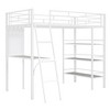 Twin Size Metal Loft Bed with 3 Layers of Shelves and Desk - 4 of 4