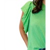 Women's Ruffle Eyelet Sleeve Blouse Top - DELUC - 2 of 4