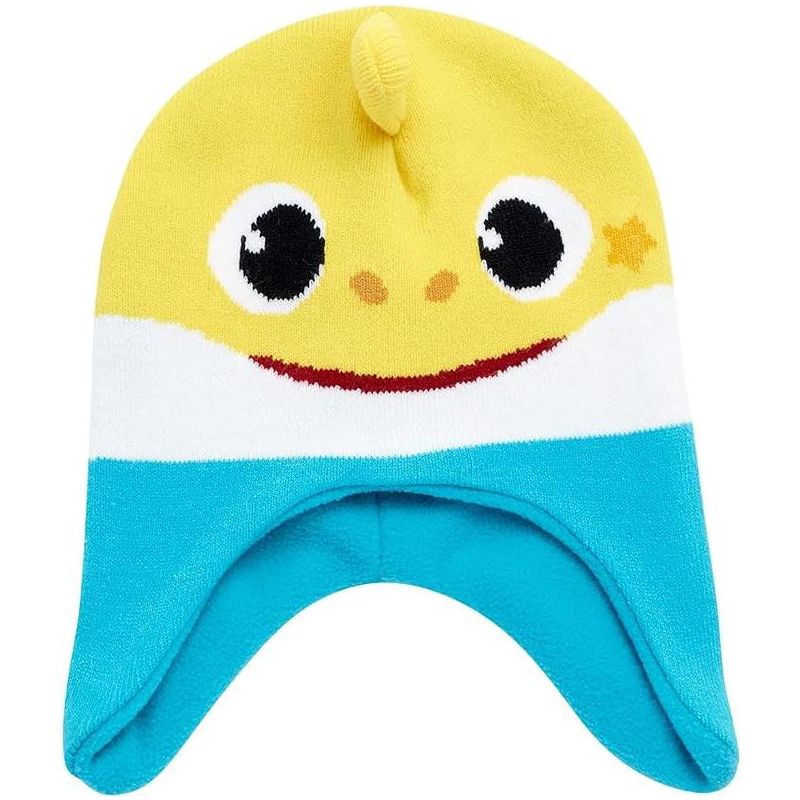 Baby Shark Boys Winter Hat - 2 Pack Pom Beanie & 3D Fin Hat, 5 of 6