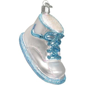 Old World Christmas Blown Glass Ornament for Christmas Tree, Blue Baby Shoe - 1 of 3