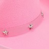Zodaca Felt Pink Cowgirl Hat for Women and Men, Costume Accessories, 14.8 x 10.6 x 5.9 Inches - 4 of 4