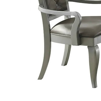 Dresden Vintage Bone White Floral Leather Accent Chair