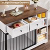 Dog Crate Furniture 47”, Large Dog Crate TV Stand with 2 Drawers and 4 Shelves, Wooden Dog Kennel Indoor - 4 of 4
