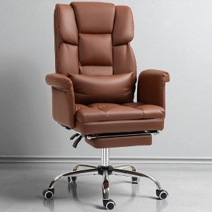 Mshliw Ergonomic PU Leather Executive Office Chair with Reclining Back, Adjustable Height, Footrest, Lumbar Support and Swivel Wheels - 1 of 4