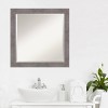 Pinstripe Narrow Framed Bathroom Vanity Wall Mirror Gray - Amanti Art - 4 of 4