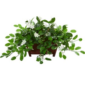 Nearly Natural Mix Stephanotis Artificial Plant in Decorative Planter - 1 of 1