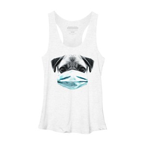 Women's Design By Humans Masked Pug By clingcling Racerback Tank Top - 1 of 3