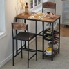 3 Piece Dining Table Set with 2 PU Upholstered Chairs, Counter Height Table with Storage Shelf for Small Space Apartment - 4 of 4