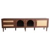 CAVINAS TV Stand Rattan TV Stand LED Light for TVs up to 80" Entertainment Center with Cabinets and Drawers - 2 of 4