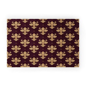 Avenie Fleur De Lis In Royal Burgundy Welcome Mat - Deny Designs - 1 of 3