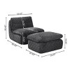 Corduroy Swivel Chair with Ottoman for Living Room,Oversized Swivel Chair with Memory Foam Support,Floor Lounge Chair for Bedroom or Reading-Koiai - 4 of 4