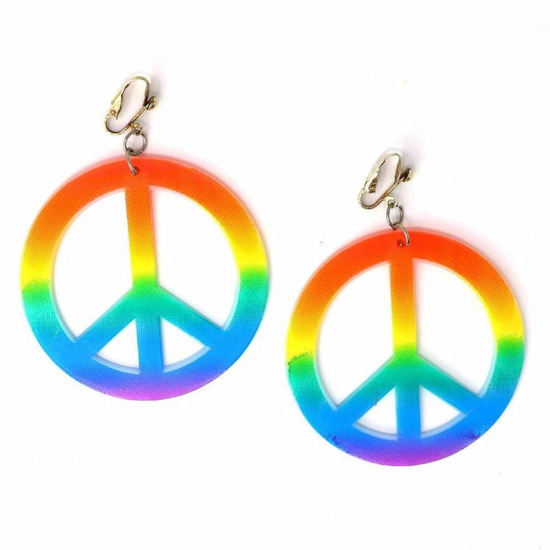 Skeleteen Peace Sign Earrings  - Colorful, 1 of 5