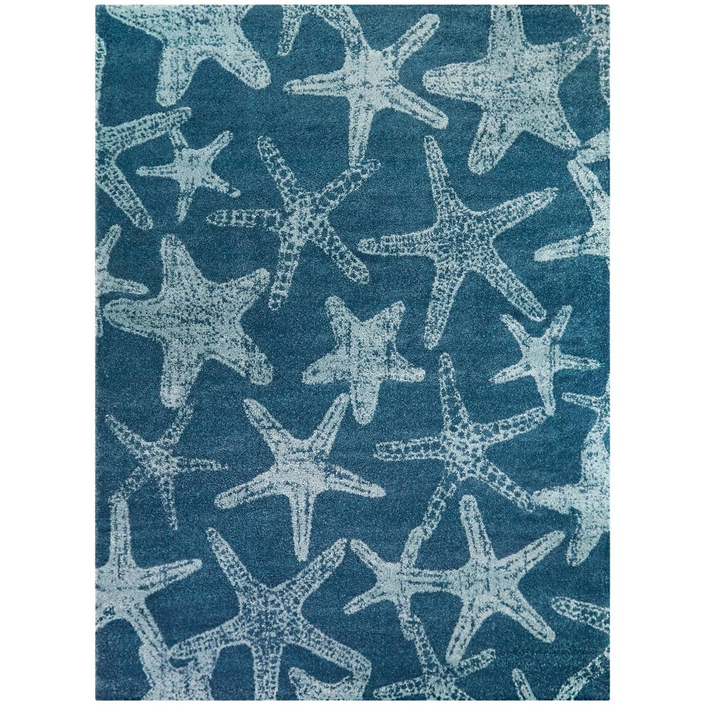Photos - Doormat 5'3"x7' Leyton Coastal Animal Print Rug Dark Blue - Balta Rugs