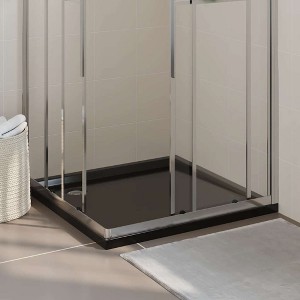 vidaXL Square ABS Shower Base Tray Black 35.4"x35.4" - 1 of 4