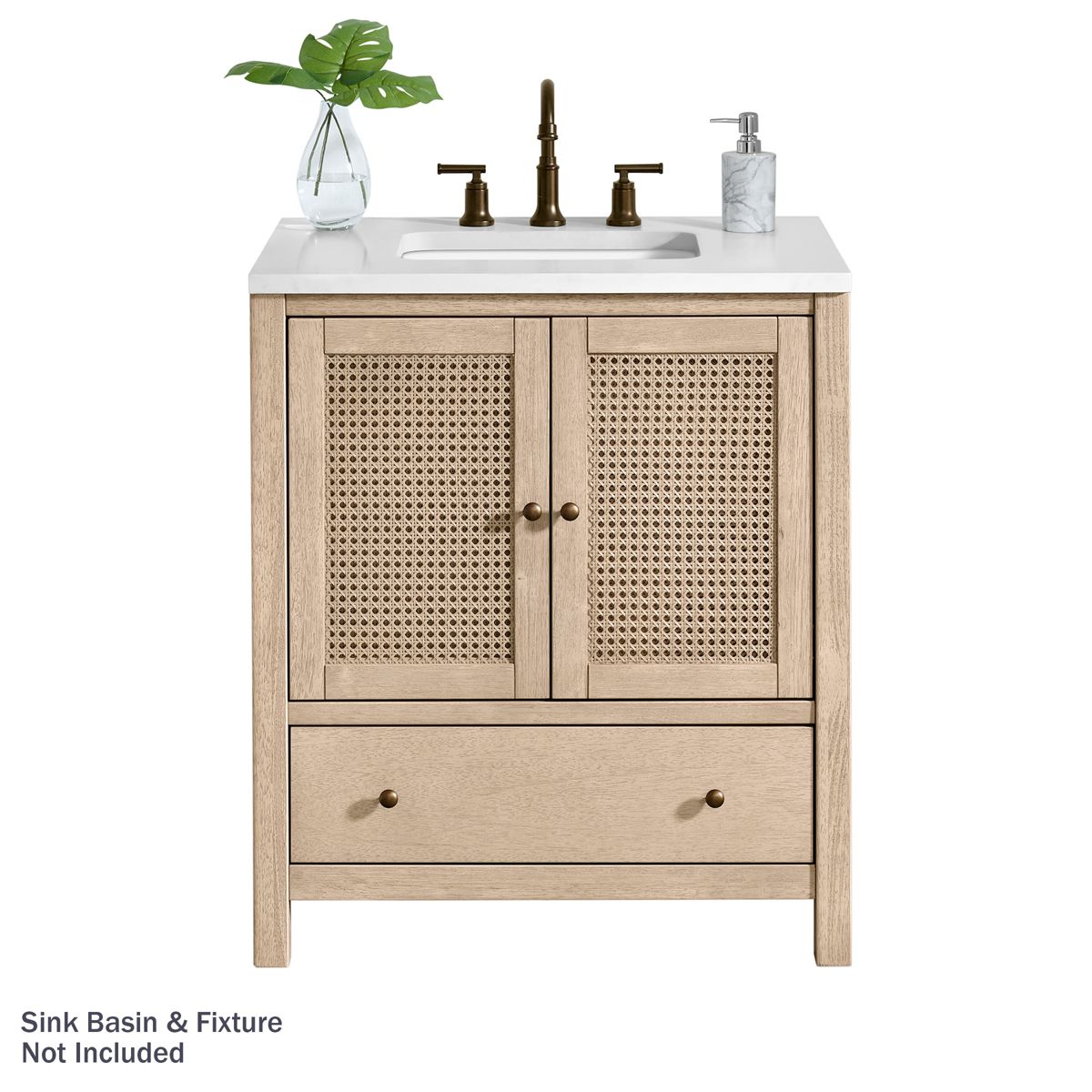 Alaterre Furniture Lucca Bathroom Vanity - Freestanding Cabinet Without Top - thumbnail 2