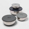 Joseph Joseph 4pc Stainless Steel 100 Collection Nesting Prep & Store Bowl Set with Lids: Mixing Bowls, Non-Slip Base - 2 of 4