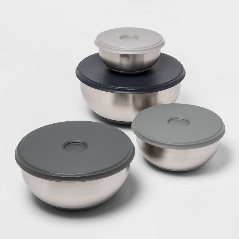 Joseph Joseph 4pc Stainless Steel 100 Collection Nesting Prep &#38; Store Bowl Set with Lids, 2 of 11