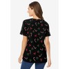 Woman Within Perfect Printed Short-Sleeve V-Neck Tee - 3 of 4