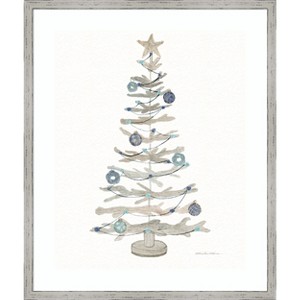 Amanti Art Decorative Coastal Holiday Tree II by Kathleen Parr McKenna Wood Framed Wall Art Print 21 in. x 25 in. - 1 of 4