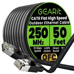 GEARit Black Cat6 Flat Outdoor Ethernet Cable - 1 of 4