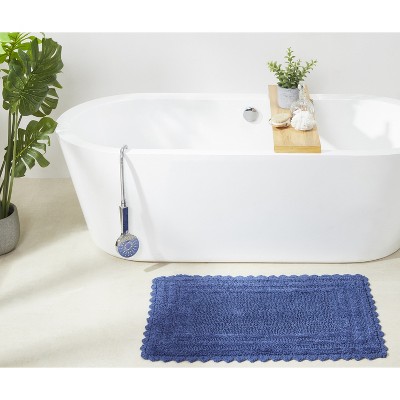 Lilly Crochet 100% Cotton Tufted Reversible Bath Rug, Super Absorbent & Machine Washable Bathroom Mat Perfect for Shower and Tub Use