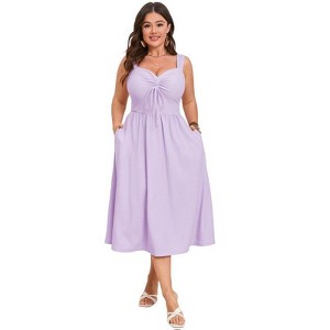 white christmas dresses Heidi Light Purple Floral Burnout Ruched Midi Dress – Girl In Mind