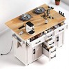 56.5'' Rolling Kitchen Island with Drop Leaf, 5 Drawers, 4 Doors & Wheels, Storage Cart for Kitchen or Dining Room - 2 of 4