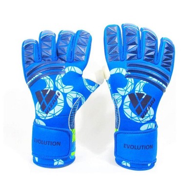 Vizari Sports Evolution Soccer Goalkeeper Gloves for Kids, Youth and Boys, Navy/Sky Blue, 10