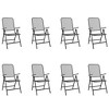 vidaXL Metal Patio Dining Set - 9-Piece Anthracite Metal Mesh Outdoor Furniture Set - Includes Table and 8 Foldable Chairs with Adjustable Backrest - 3 of 4