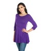 24seven Comfort Apparel Womens Ruched Sleeve Swing Tunic Top - 2 of 4