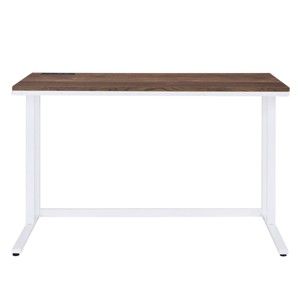 GlasFlength Desks Metal Frame Rustic Computer Desk Gaming Desk Home Office Desk Simple Design for Small Spaces, Brown, 47"*24"*30" - 1 of 4