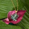 Ross-Simons Italian Green Enamel Frog Pendant Necklace in 18kt Gold Over Sterling Size - 4 of 4