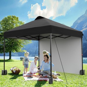 10x10 Pop Up Canopy with Sidewalls for Outdoor, Portable Outdoor Canopy with One Push Setup, Easy Set-Up Waterproof Pop Up Tent for Outdoor Party - 1 of 4