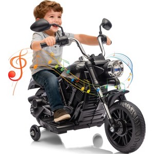 12V Kids Electric Motorcycle w/ Training Wheels, 3-Wheel Ride-on Toy, Reverse, LED Headlight, Horn & Music, 66LB Capacity - 1 of 4