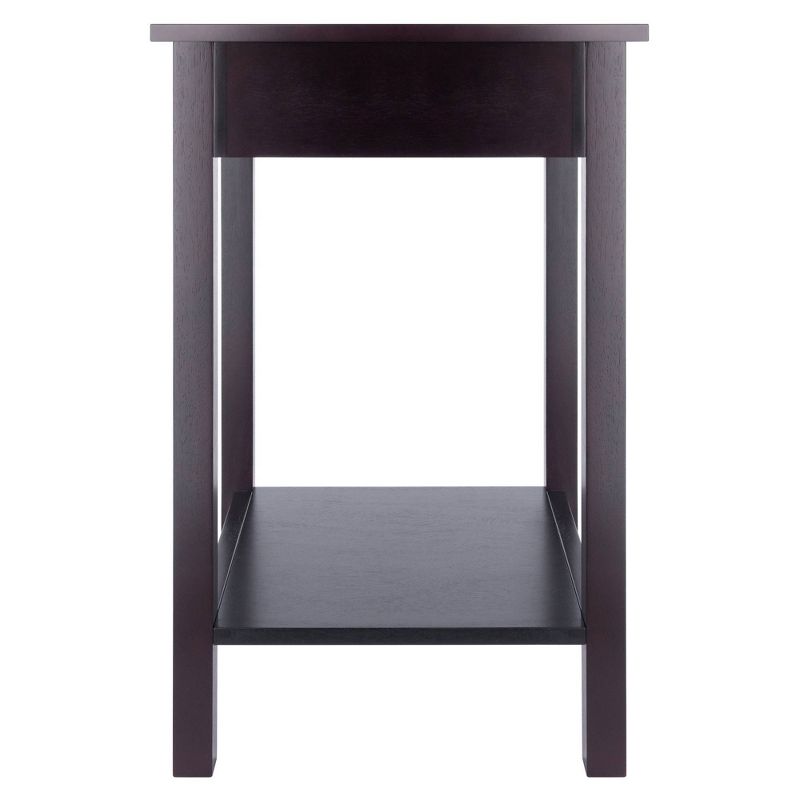 Liso End Table / Printer Table with Drawer and Shelf - Dark Espresso - Winsome, 4 of 9