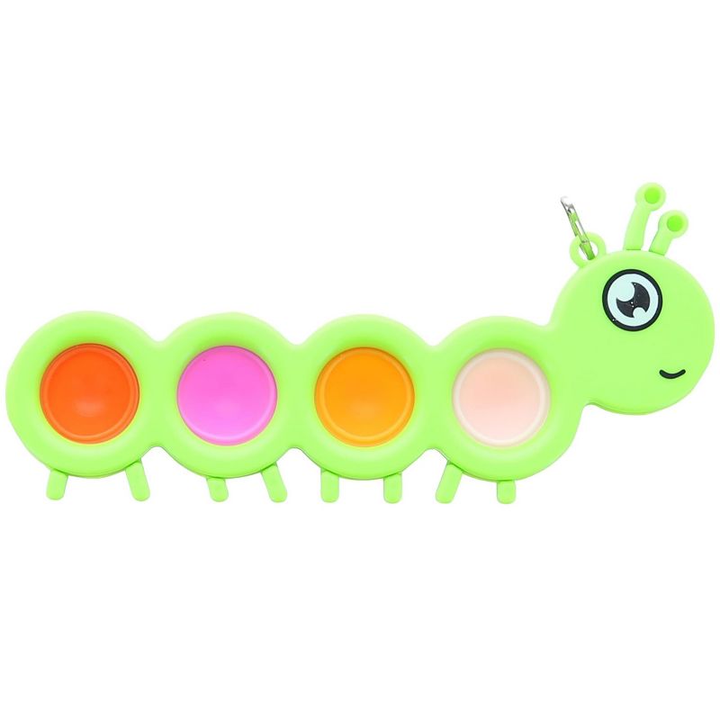 BOB Gift Pop Fidget Toy Green Caterpillar 4-Button Bubble Popping Game, 2 of 8